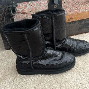 Black sequin UGGs